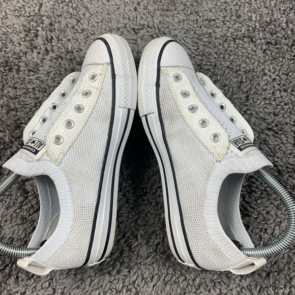Converse Chuck Taylor Slip Low Top White Knit Junior 4 Sneakers 665411F - Picture 4 of 8